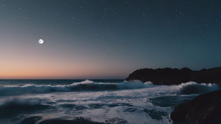 Nocne spacery nad morzem